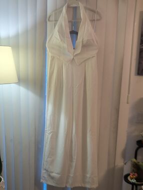 12th Tribe White Halter Jumpsuit with Branded Tag